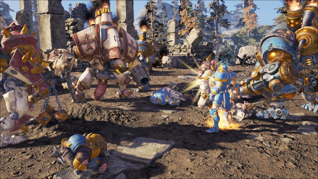 Menoth clashes with Cygnar! (Also, ragdoll physics are too hilarious sometimes...)